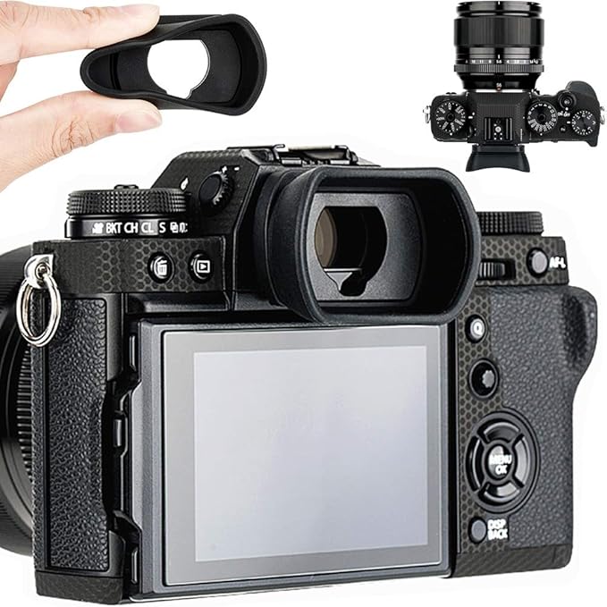 Extended Eyecup Eyepiece Soft Silicon Camera Viewfinder Eyeshade Compatible with Fuji Fujifilm X-T5 X-H2S X-T4 X-T3 XT5 XT4 XT3 GFX 50S 100S II Replaces EF-XTL EC-XTM EC-XTS EC-GFX Eye Cup