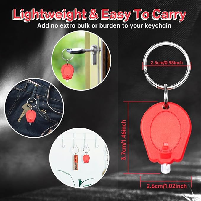 10 Pack Ultra Bright Mini LED Keychain Flashlight, Small Key Ring Flashlight, Portable LED Keychain Light for Outdoor Activities Emergency Light - Red Shell