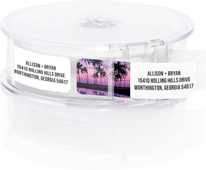 Scenic Landscape Rolled Address Labels / 500 Personalized Return Address Labels/Designer Address Stickers in Elegant Plastic Dispenser