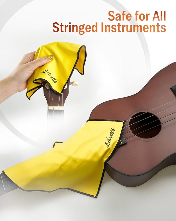 Libretto Super Microfiber Cleaning Cloths for Musical Instruments, 3 Sizes 5.9 x 5.9 in, 7.8 x 7.8 in, 11.8 x 11.8 in, Lint-Free and Scratch-Free