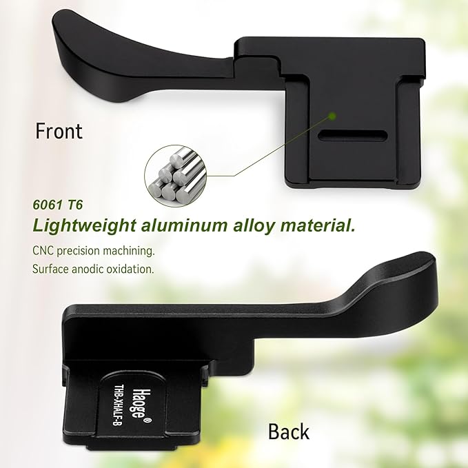 Haoge Metal Thumb Up Grip for Fujifilm X Half Camera Digital Accessories XHALF Hot Shoe Thumb Up Rest Support Handgrip Black THB-XHALF-B
