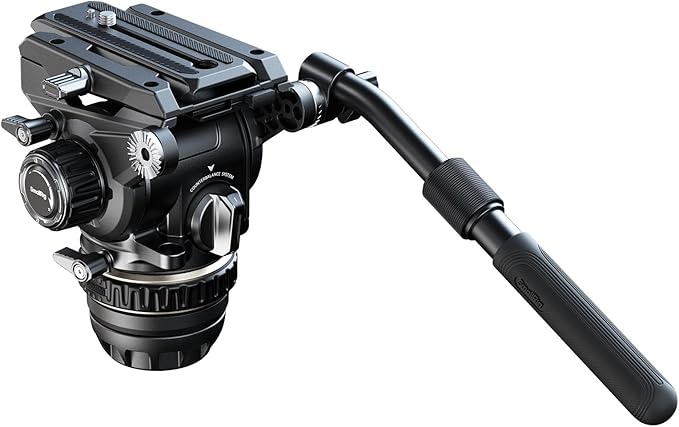 SmallRig DH12 Professional Fluid Video Head with 6-Step Counterbalance Dynamic, Step-Less Damping Adjust on Pan/Tilt, Dual-Mode QR Plate, Weight 1.9kg / 4.2lb, Load up 8kg / 17.6lb - 4464