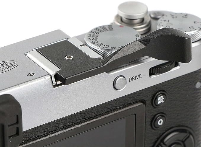 Metal Thumb Up Grip Hot Shoe Thumb Rest Grip Compatible for Fujifilm X100 X100S X10 X20 X-PRO1 X-E1 Olumpus E-PL5 E-PL3 E-PL2 E-PL1 Leica ME M9 M9-P M8 - Black