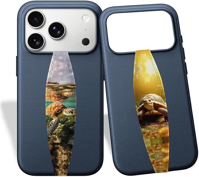 Switchbands Phone Grip Strap - Reversible Finger Holder for Phone Back, Customizable Anti-Slip Design, Wireless Charging Compatible Detachable Holder for iPhone - Psychedelic Turtle