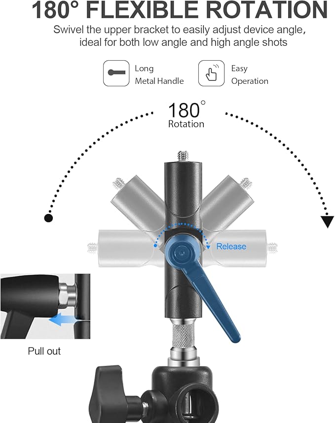 WELLMAKING Flash Speedlite Bracket for Camera - Swivel Design with Umbrella/Reflector Mount, Compatible with Canon, Nikon, Pentax, Olympus, Nissin, Metz and More