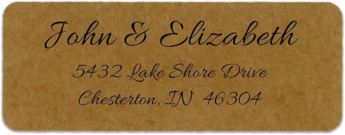 Personalized Return Address Labels - Simple Unique Design - Available in White, Clear, Kraft, Gold, or Silver Labels -120 Labels - 120 Envelope Seals Included - Made in The U.S.A. (Kraft)