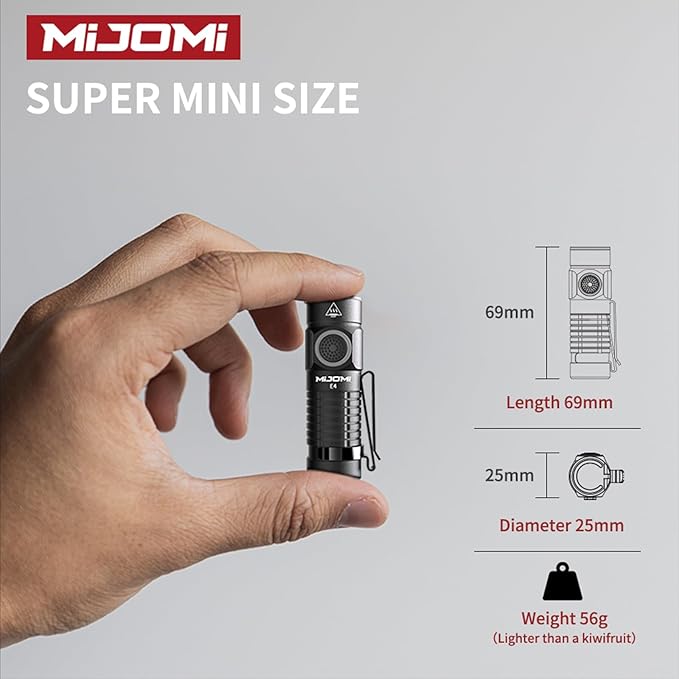 Mini EDC Flashlight with Magnet, Compact Rechargeable Pocket Light 1100 High Lumens Travel Flashlight Rechargeable, E4 Small Flashlight with Clip for Outdoor, Hiking, Walking