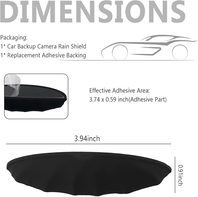 2026 New Wider Backup Camera Rain Shield,Rainproof Reverse Camera Cover for Avoiding Blurry Shots,Non-Destructive Silicone Rear View Cameras Protective Cover with Adhesive