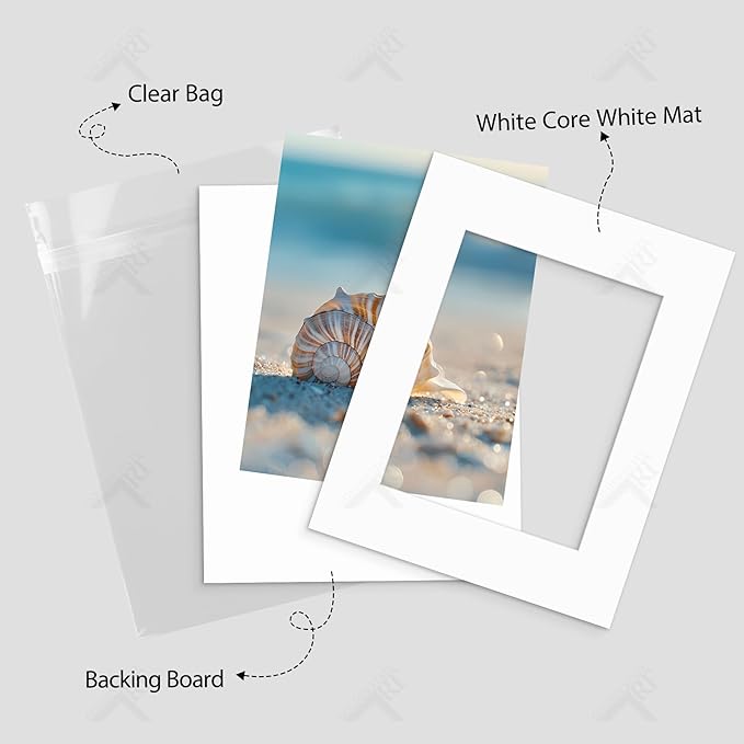 Golden State Art, Acid Free, Pack of 25, 16x20 White Picture Mats Mattes with White Core Bevel Cut for 11x14 Photo + Backing + Bags
