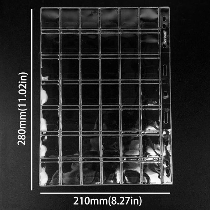 420 Pockets Coin Binders Pages - 1.14 inch Holders 10 pcs Loose-Leaf Sheets Acid-Free Collection Holders for Medallion Coin Stamp Currency Collecting Supplies 29x29mm / 1.14x1.14 inch CS03242