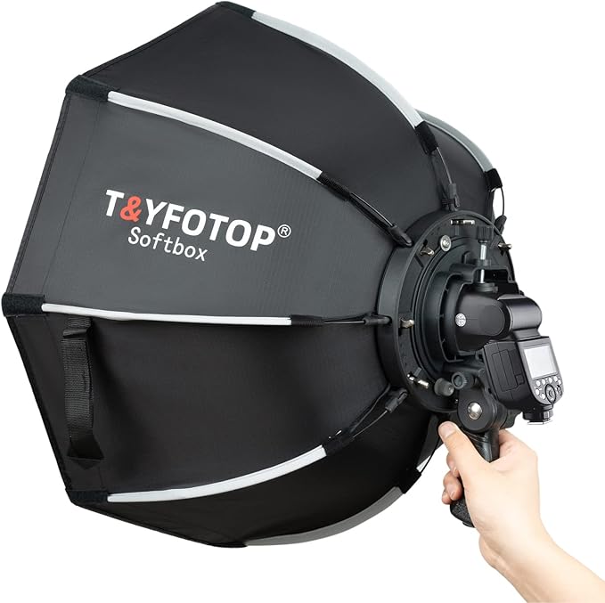 T&YFOTOP 35.4 inches/90 Centimeters Octagonal Softbox with S-Type Bracket Mount, Carrying Case Compatible with Camera Flash Speedlites TT560 NW561 NW565 NW625 NW635 NW670 750II, etc (90cm softbox)