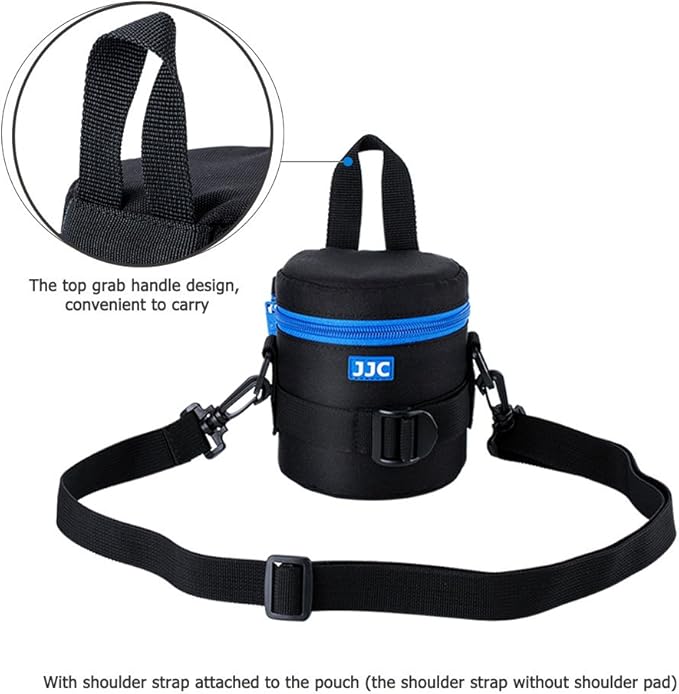 JJC Deluxe Lens Case Pouch Bag for Canon EF-S 18-55mm/EF 50mm f1.8/RF-S 18-150mm, Nikon AF-S 18-55mm/AF-P 18-55mm/AF-S 50mm f1.8, Fujifilm XC 16-50mm/XF 18-55mm & More Lens Below 2.95" x 3.93"(D x L)