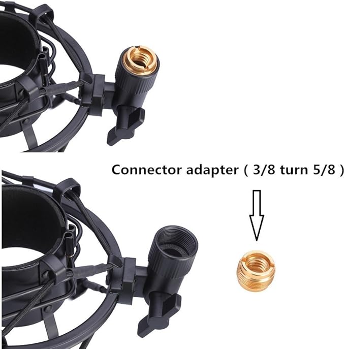 Black Universal Microphone Shock Mount for Large Diameter Diameter 48-51mm Condenser Microphone Metal Construction