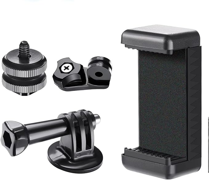Phone Holder Camera Hot Shoe Mount Adapter Kit Compatible with GoPro Hero 9 8 7 6 5, DJI OSMO Action, iPhone12/11 Pro Max/X/XR, Samsung, Attaching on DSLR Camera or Ring Light