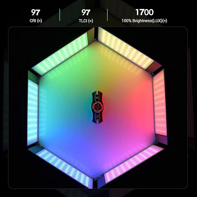 Godox M1 RGB LED Full Color Video Light,Pocket Size RGB Mini Video Light，13W 2500k-8500k Adjustable,CRI97 TLCT97,Music Beats Light Function and 40 FX Lighting Effects with Aluminum Alloy Shell(Gray)