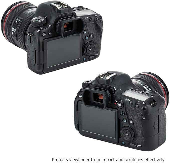 Kiwifotos Long Soft Viewfinder Eyecup Eyepiece for Canon EOS 90D 80D 70D 60D 77D 6D Mark II 5D Mark II Rebel T7 T6 T5 T100 T8i T7i T6s T6i T5i T4i T3i T2i T1i SL3 SL2 SL1 4000D 50D 40D 30D and More