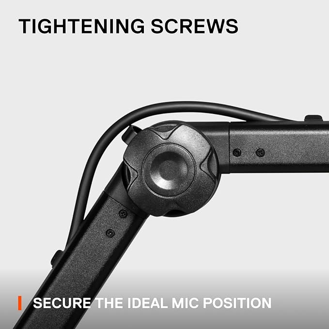 SteelSeries Alias/Alias Pro Mic Boom Arm — For Gaming, Streaming, and Podcasting — 360° Rotation — Desk Clamp — Folding Scissor Design — Hidden Springs — Cable Management — 3/8" and 5/8" Adapters