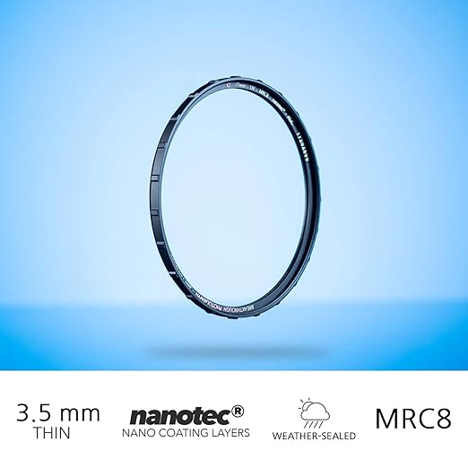 52mm X2 UV Filter for Camera Lenses - UV Protection Photography Filter with Lens Cloth - MRC8, Nanotec Coatings, Ultra-Slim, Traction Frame, Weather-Sealed by Breakthrough Photography