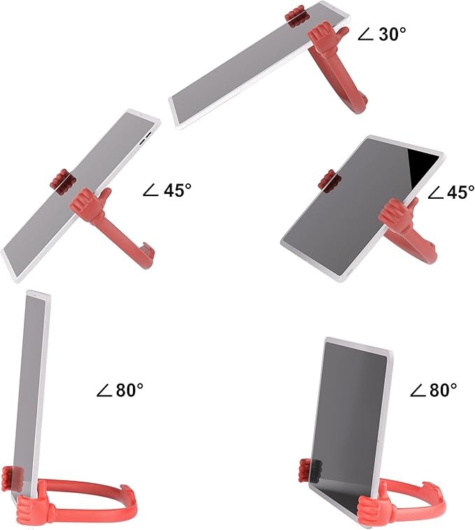 Honsky Adjustable Tablet Stand, Portable Phone Holder for Desk Bed - Multi-Angle Drawing Stand Compatible with All Tablets (Red)