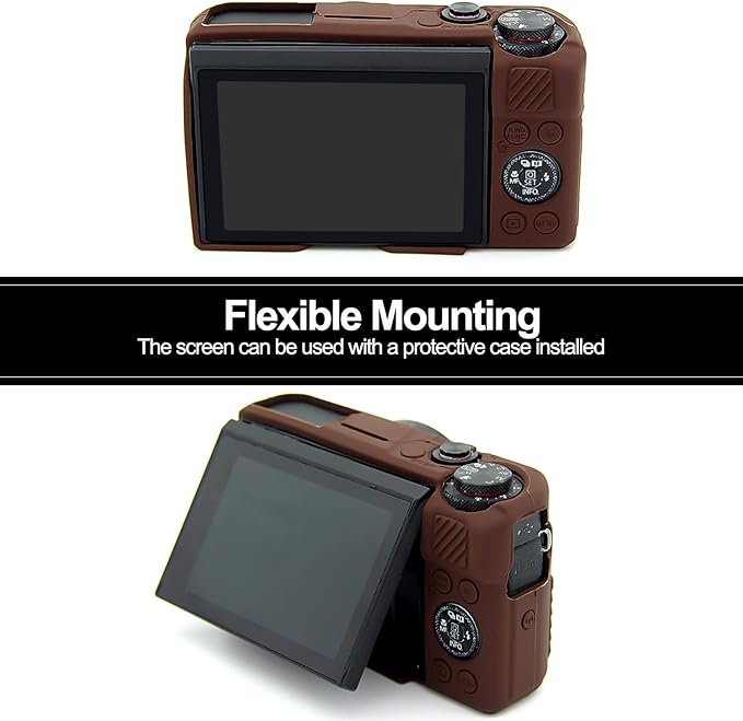 Easy Hood G7X Mark II Case G7X Camera Silicone Case, Soft Silicone Protective Cover for Canon Powershot G7X Mark II DSLR Camera (Coffee)