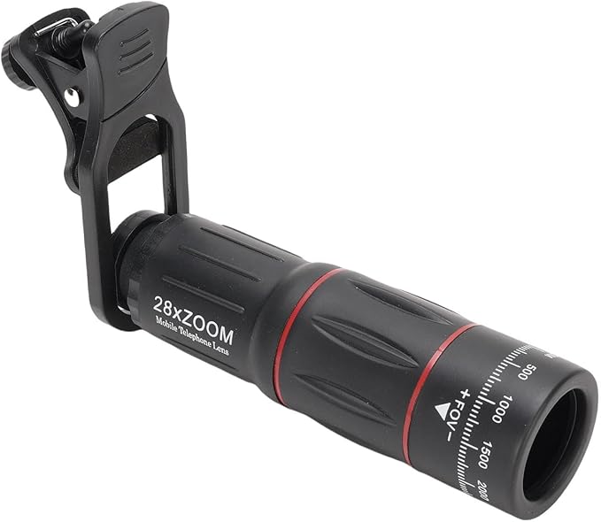 Yunir Phone Camera Lens Kit, 28X Telephoto Zoom Lens, Wide Angle, Macro, Fisheye Lens with Tripod & Clip for Most Smartphones
