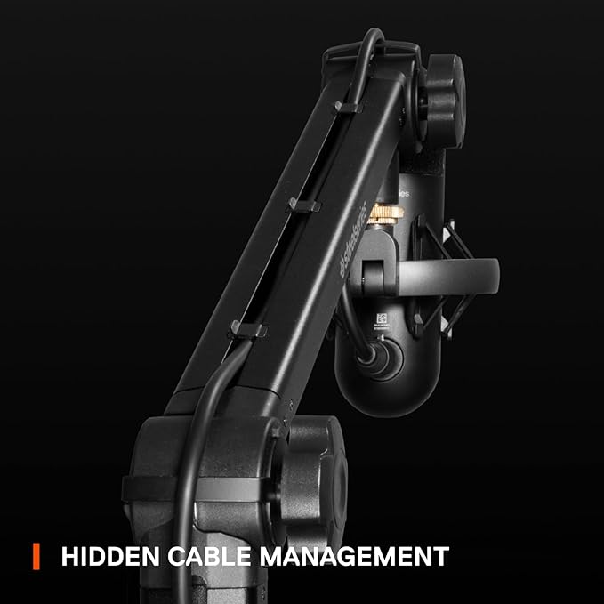 SteelSeries Alias/Alias Pro Mic Boom Arm — For Gaming, Streaming, and Podcasting — 360° Rotation — Desk Clamp — Folding Scissor Design — Hidden Springs — Cable Management — 3/8" and 5/8" Adapters