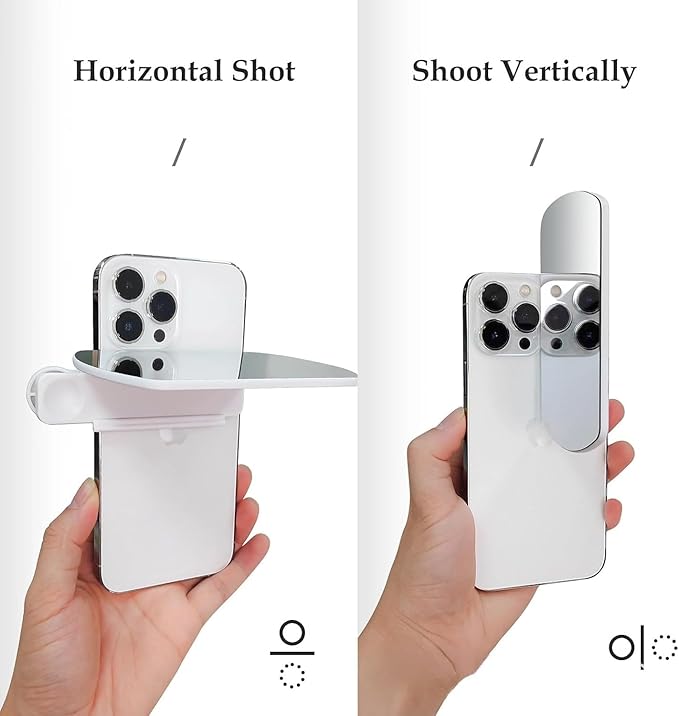 Mirror Reflection for iPhone, Smartphone Camera Mirror Reflection Clip Kit, HD Glass Mirrors for Phone to Use Back Camera, Portable Mirrors for iPhone Back Cameras Photography (Mix)