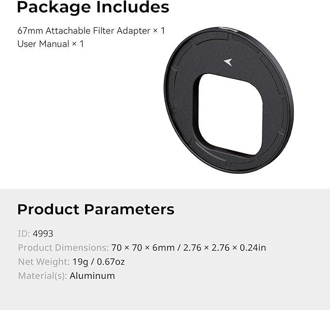 SMALLRIG Magnetic 67mm Filter Ring Adapter for SmallRig Phone Case (for iPhone 16 Series 4987/4988), Compatible with SmallRig 67mm Magnetic Filter Series (4726/4581 / 4582/4583) - 4993
