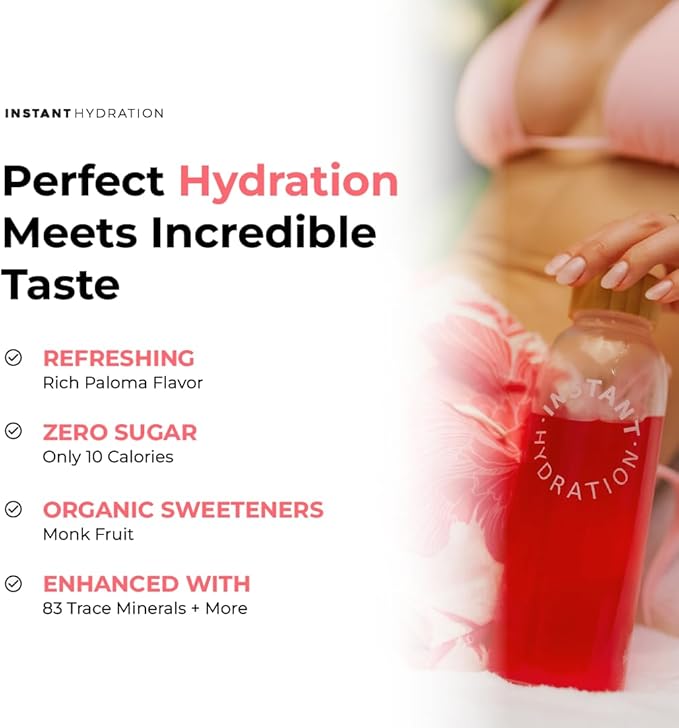 Instant Hydration Electrolytes Powder Packets - Raspberry Electrolyte Drink Mix - Zero Sugar - Keto, Vegan, Gluten-Free, Non-GMO - Boost Recovery, Brain Health, Muscle & Tissue Support- 30 Sticks