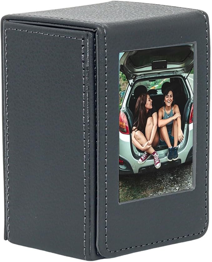 Orga'Neat Picture Holder Storage Case for Fujifilm Instax Mini Film 12/11/90/40/9/8/7/7+/EVO, Instax Mini PU Leather Photo Holder with Pocket Outside, up to 50 Photos (Grey)