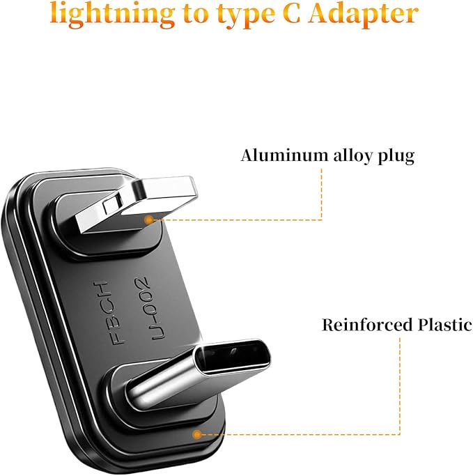 U Shape Microphone Lighting OTG Adapter Converter Compatible with DJI Mic 3 Mic 2 and DJI Mic mini and Other Wireless Microphones for iPhone 14 13 12 11 8 XS (No Charging Function)