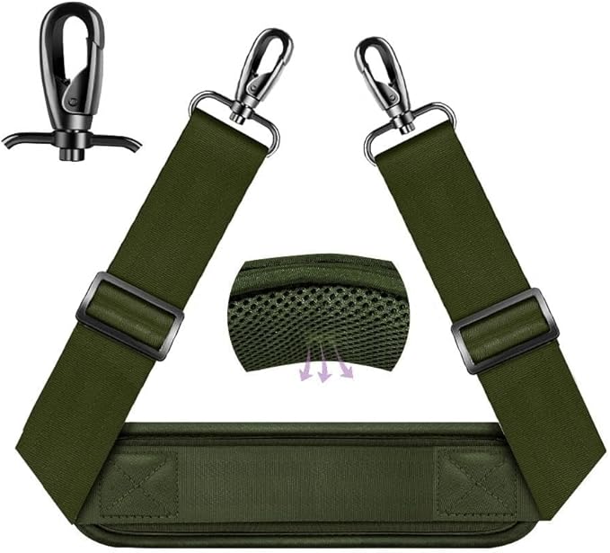 ZINZ 75" Shoulder Strap with Fixed Pad and Dual Balanced Buckles，Army Green