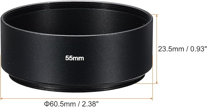 PATIKIL 55mm Lens Hood, Standard Focus Frosted Surface Anti-Reflective Inside Hood for Camera Lens, Black for Nikon, for Fujifilm, for Pentax, for Leica
