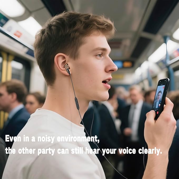 Type C Wired Earbuds with Noise-Canceling Microphone,Immersive Stereo Bass USB C In Ear Headphones Dynamic and Balanced Armature Subwoofer Noise Reduction Wired Earphones,Volume control,HD Audio