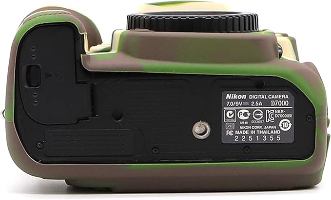 Professional Secure Silicone Camera Cases Bag Housing Rubber Body Skin for Nikon D7000 Digital SLR Camera Protective Case (Army Green)