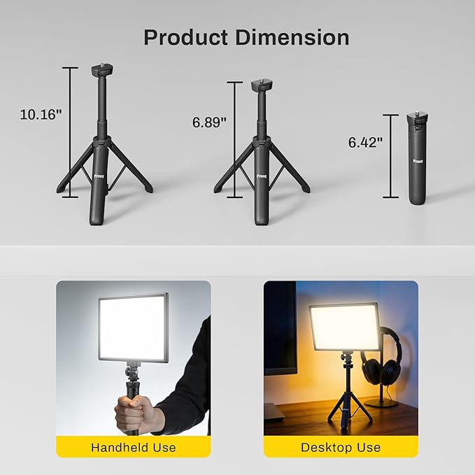 RALENO 19.5W LED Video Soft Light Panel, 650Lux/m 13" Camera Panel Light Built-in 8000mAh Battery, CRI>95 2500-6500K Photography Studio Lights for TikTok YouTube Video Recording Photography Streaming