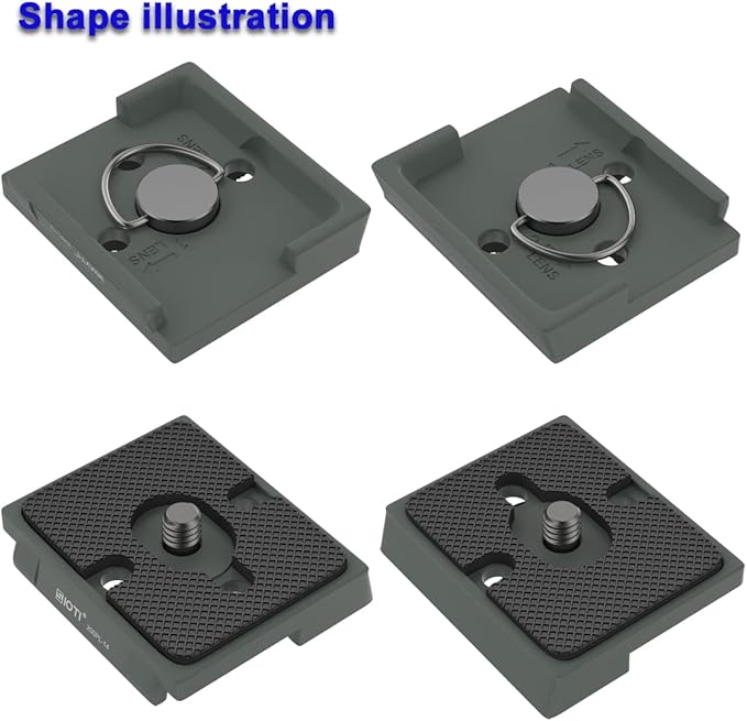 SIOTI 200PL-14 Quick Release Plate to RC/RC2/XPRO, 200PL-14 QR, Compatible for Manfr0tt0 Tripods Head with RC/RC2/XPRO Rapid Connect System (Gray)