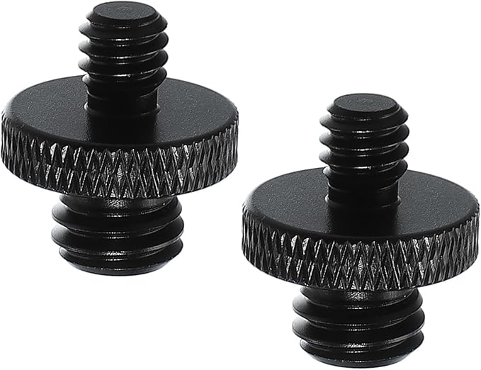 PATIKIL Tripod Screw Adapter 1/4" Male to 3/8" Male, 2 Pcs Tripod Nut Connectors Camera Mount Screw Camera Double Head Converter for Microphone Holder Magic Arms Accessories, 18 mm