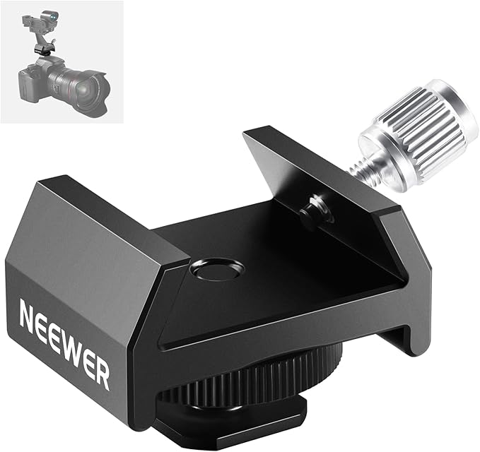 NEEWER Telescope Finderscope Mount Adapter All Metal with Cold Shoe & 1/4" Thread for Camera Hot Shoe Mount, Standard 1.3in/33mm Finder Dovetail Base for Sky Astrophotography, LS-T16