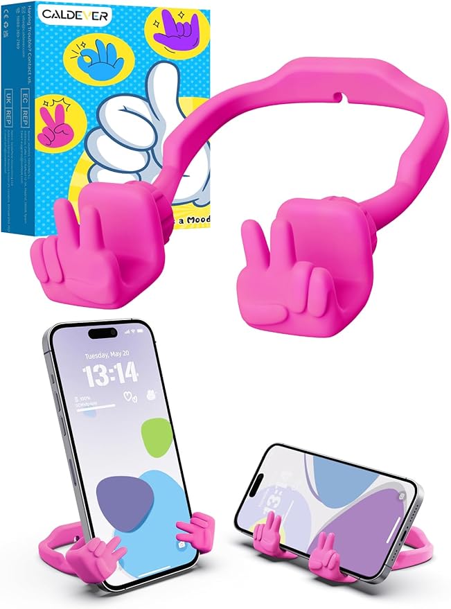 Easter Basket Stuffers Essentials for Teens Girls Boys Cell Phone Stand: Upgrade Adjustable Peace Sign Thumbs Lazy Phone Holder for Desk for iPhone Easter Gifts for Adults Toddler Women Teenagers