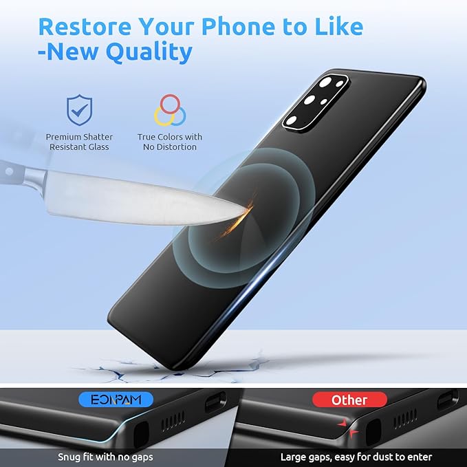 Back Glass Replacement for Samsung Galaxy S20+ Plus SM-G985 G986 Back Cover Rear Housing with Camera Lens + Repair Tool Kit Genuine Rear Glass (Red)
