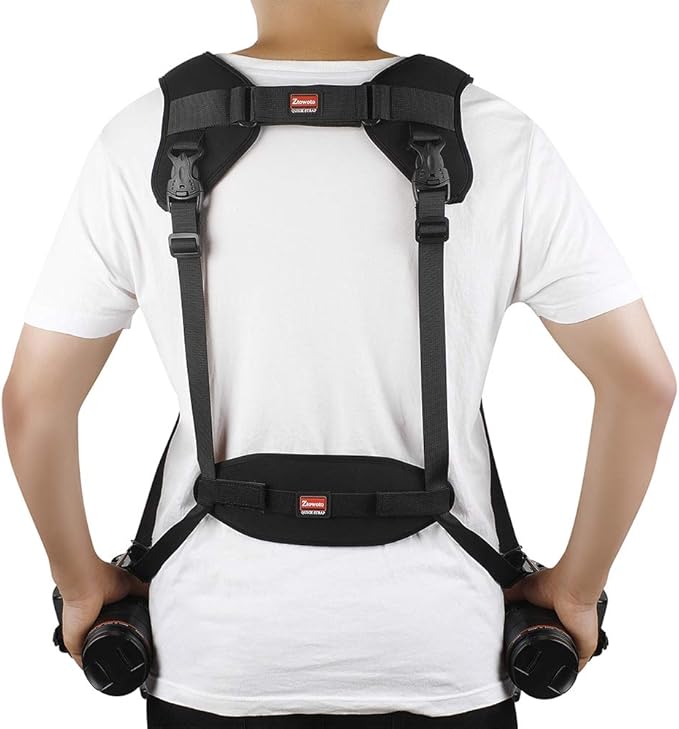 ztowoto Camera Strap Double Shoulder Camera Strap Harness Quick Release Adjustable Dual Camera Tether Strap with Safety Tether and Lens Cleaning Cloth for DSLR SLR Camera