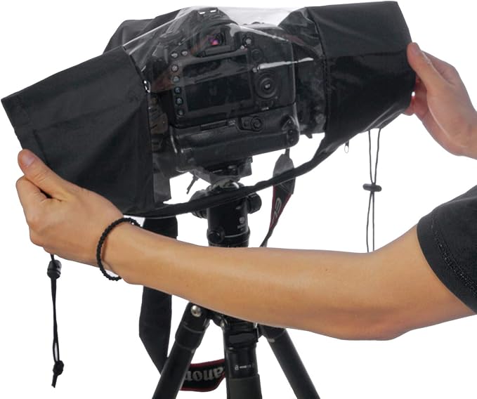 WANBY Waterproof Camera Rain Cover Professional Soft Black Camera Rain Covers for All DSLR SLR Cameras