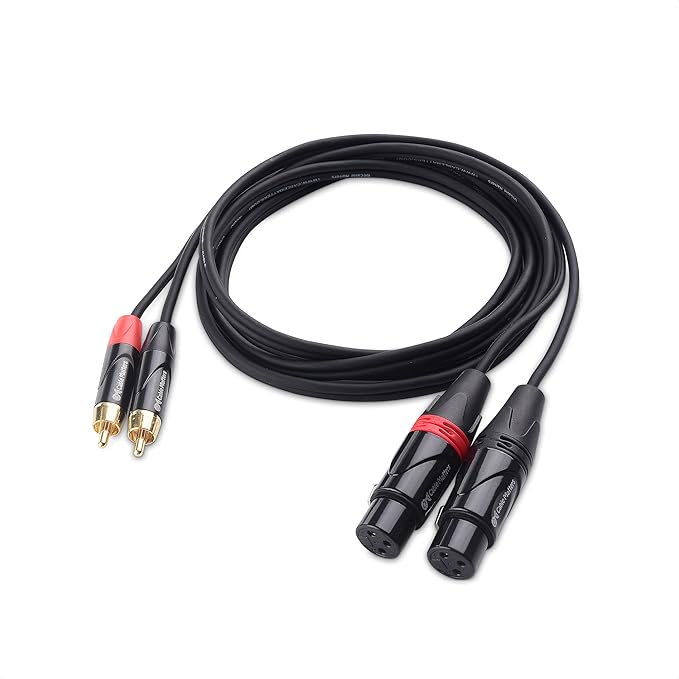 Cable Matters Dual XLR to RCA Cable - 6ft, Dual Female XLR to RCA Cable