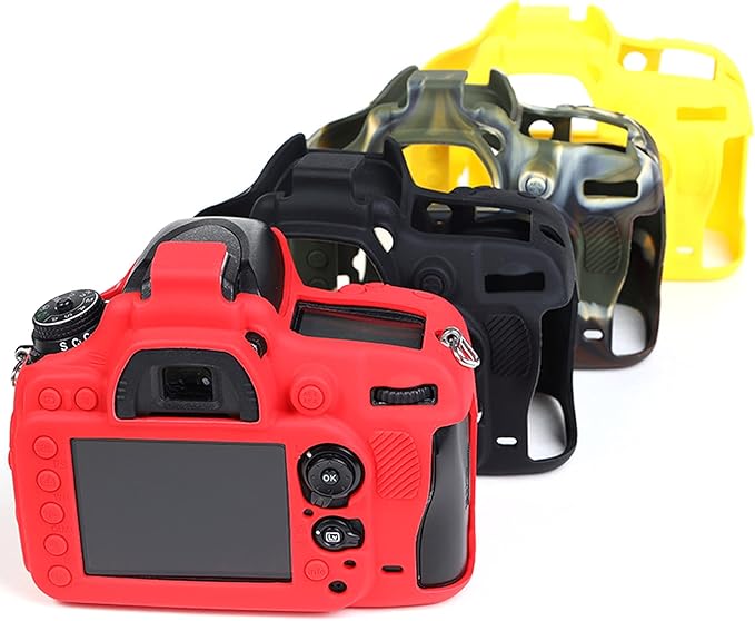 Surpassed Professional Secure Silicone Camera Cases Bag Housing Rubber Body Skin for Nikon D610 D600 DSLR Camera Protective Case (Red)