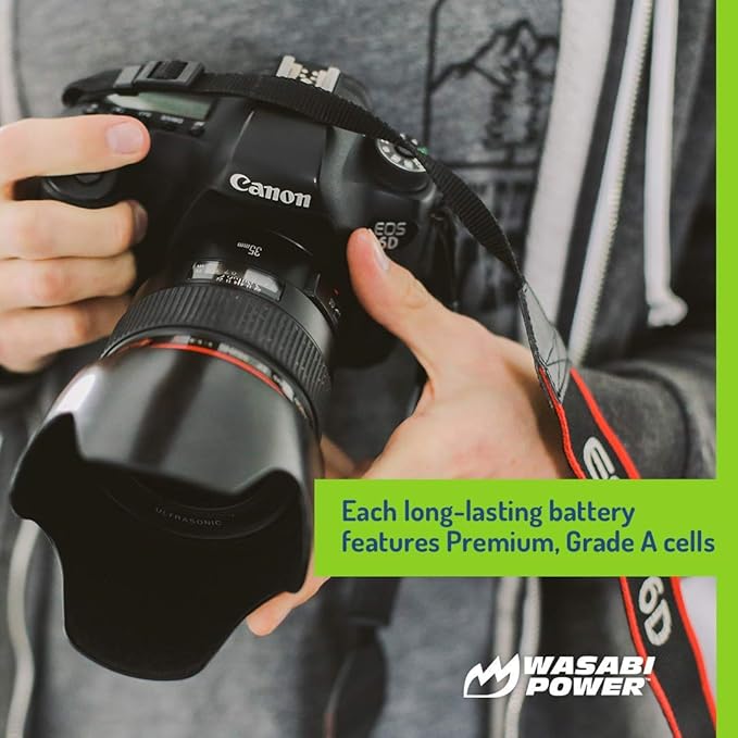 Wasabi Power LP-E17 Battery (2-Pack) and Dual USB Charger for Canon LP-E17 and Canon EOS R10, EOS RP, EOS M6 Mark II, M6, M5, M3, EOS Rebel T8i, T7i, T6i, T6s, EOS Rebel SL3, SL2, EOS 77D