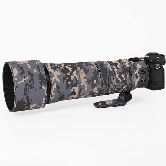 CHASING BIRDS Lens Camouflage Waterproof Coat for Nikon Z 180-600mm f/5.6-6.3 VR Rainproof Lens Protective Cover Version IV (Digital Camouflage, with 1.4X and 2.0X TC)