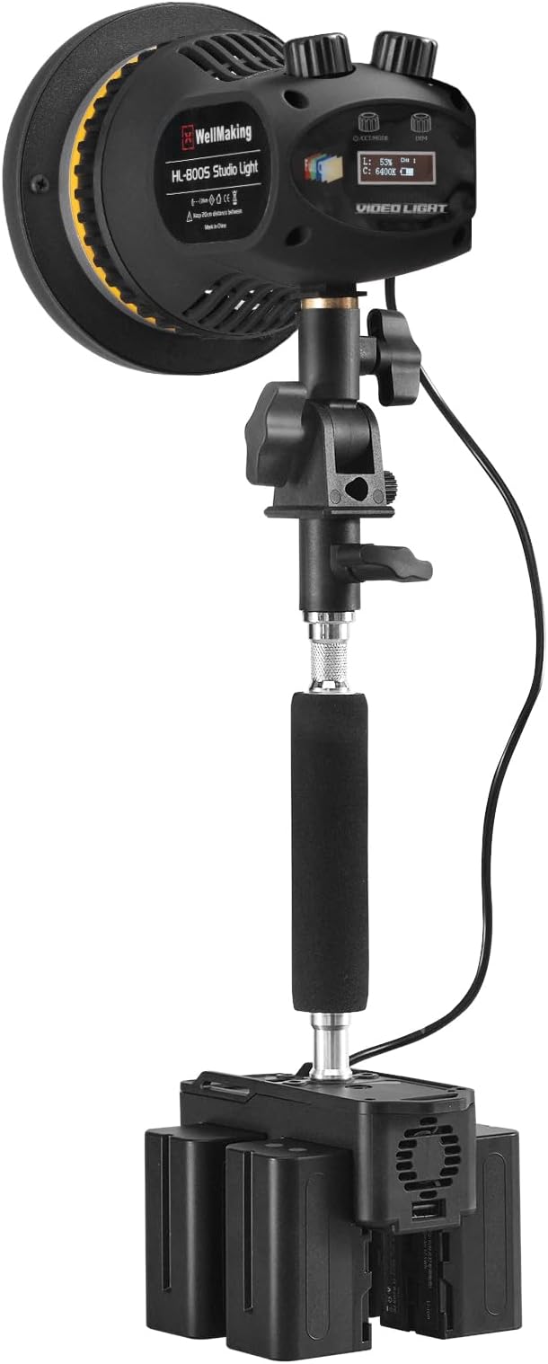 WELLMAKING Camera Handle Grip Support Mount Universal Handle Grip Camera Stabilizer with 1/4 inches Male Screw for Digital Video Camera Camcorder Action Camera LED Light