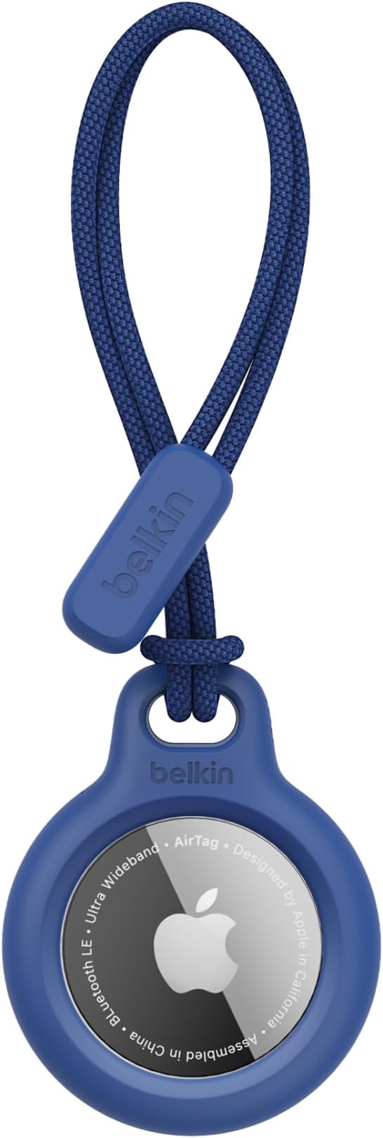 Belkin Apple Airtag Secure Holder With Strap - Apple Air Tag Keychain - Airtag Holder With Strap For Key Ring - Airtag Keychain Accessories - Scratch Resistant Airtag Case With Raised Edges - Blue