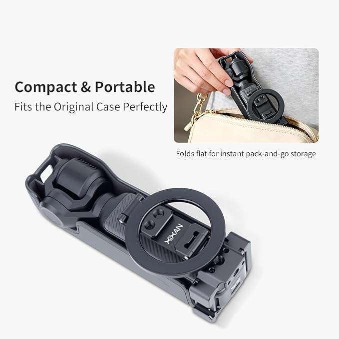 Pocket 3 Magnetic Mount Stand, Aluminium Alloy Expansion Cage Camera Holder with Cold Shoe and 1/4'' Mount, Adjustable Magnet Adapter for DJI OSMO Pocket 3 Creator Combo Accessories